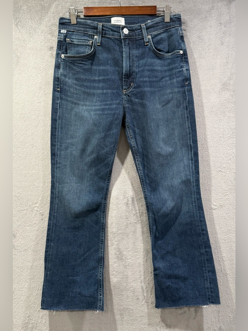Citizens of Humanity Jeans Womens 28 Isola Mid Rise Straight Crop Raw Hem Boho
